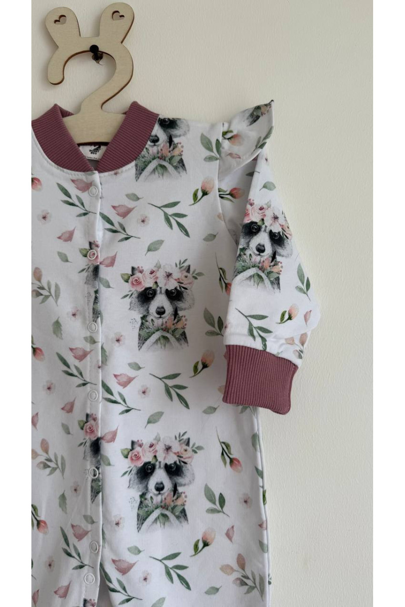 Pyjama Grenouillère bébé en coton 86 (12-18 mois)  imprimé Raccoon