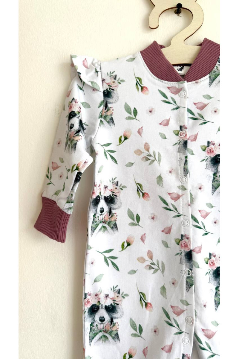 Pyjama Grenouillère bébé en coton 86 (12-18 mois)  imprimé Raccoon