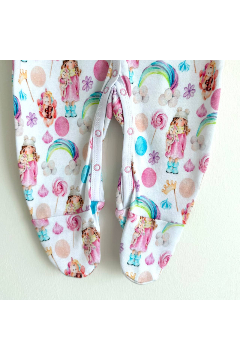 Pyjama Grenouillère bébé en coton 68 (3-6 mois) imprimé poupée