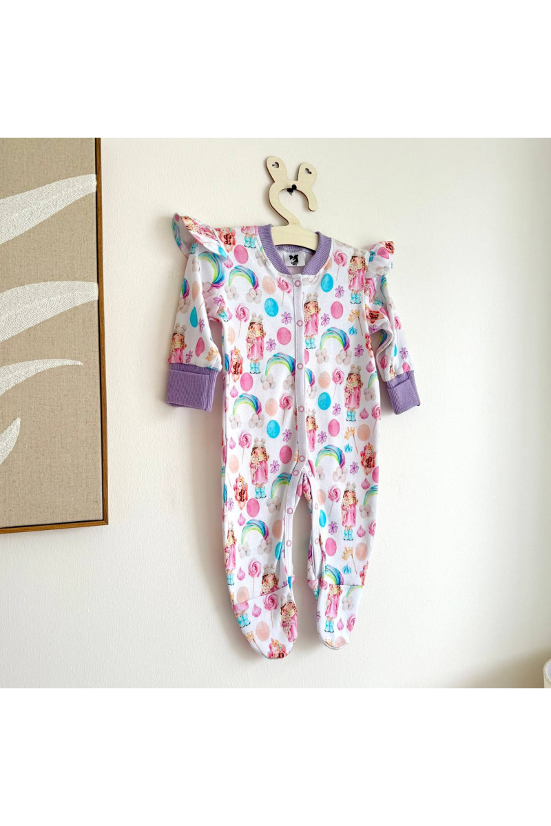 Pyjama Grenouillère bébé en coton 68 (3-6 mois) imprimé poupée Pyjama Grenouillère bébé en coton 68 (3-6 mois) imprimé poupée