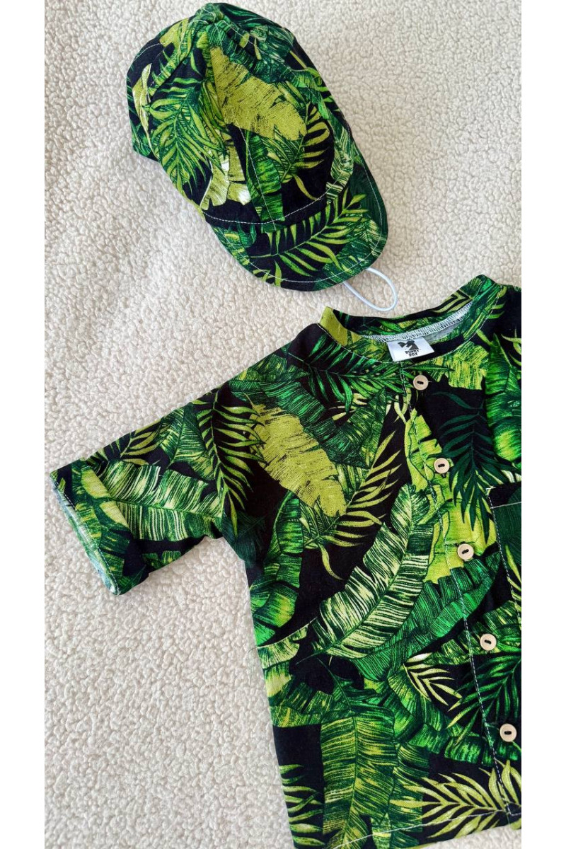 Ensemble Chemise et Casquette en Lin – Élégance Naturelle pour l'Été Ensemble Chemise et Casquette en Lin – Élégance Naturelle pour l'Été