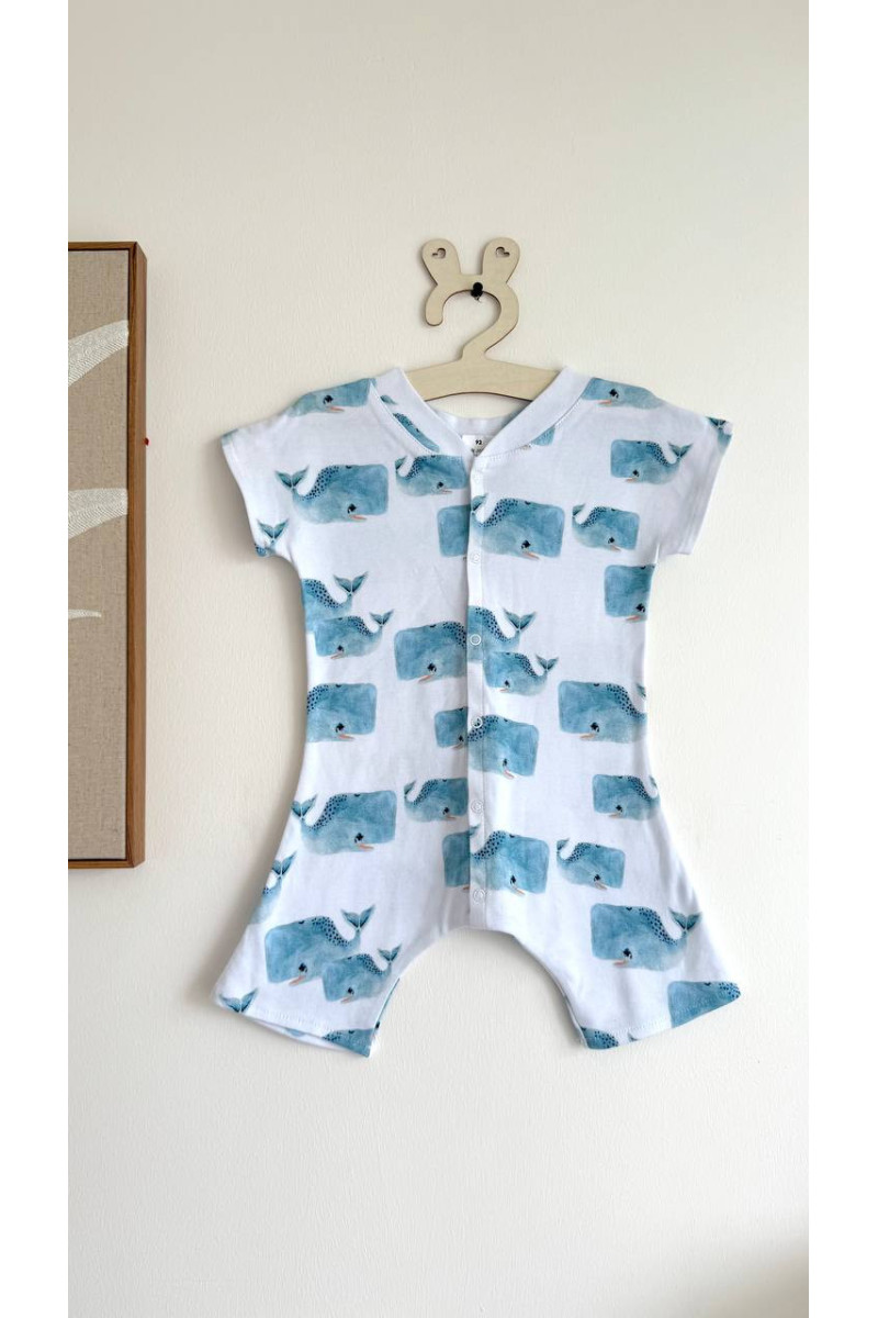 Combi-short Bébé en Coton – Fait Main pour l'Été