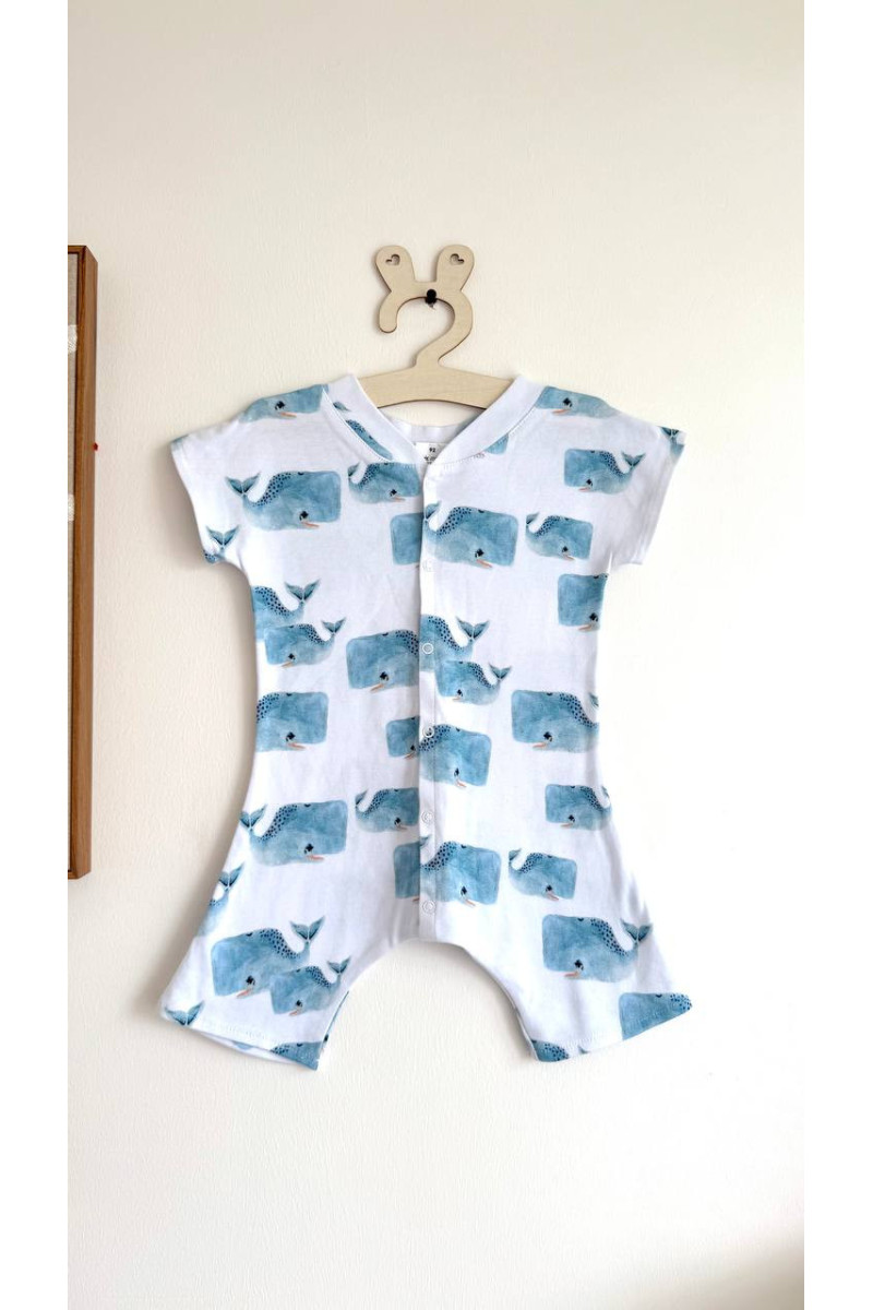 Combi-short Bébé en Coton – Fait Main pour l'Été