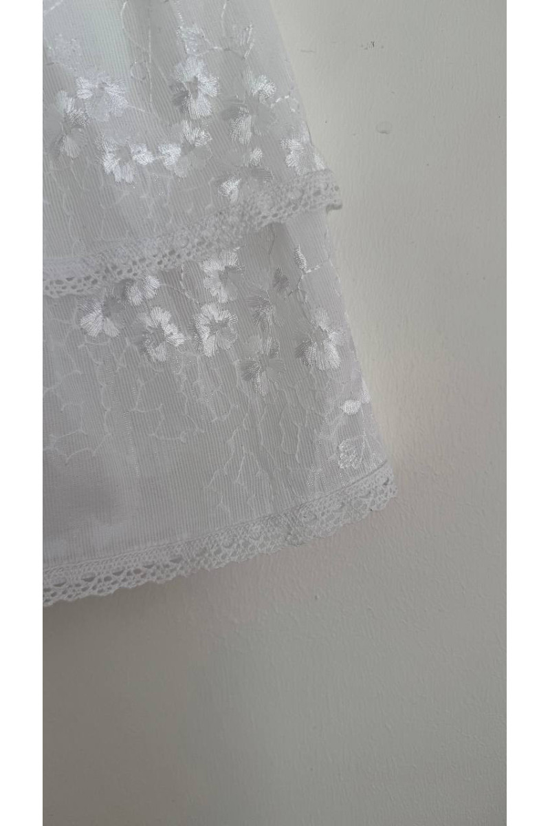 Robe bébé et enfant en batiste avec col amovible  blanc avec broderie – Taille 62 à 122