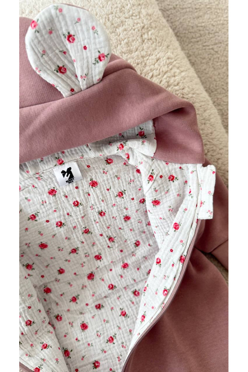 Combinaison en polaire avec doublure en mousseline pour bébé fleurs