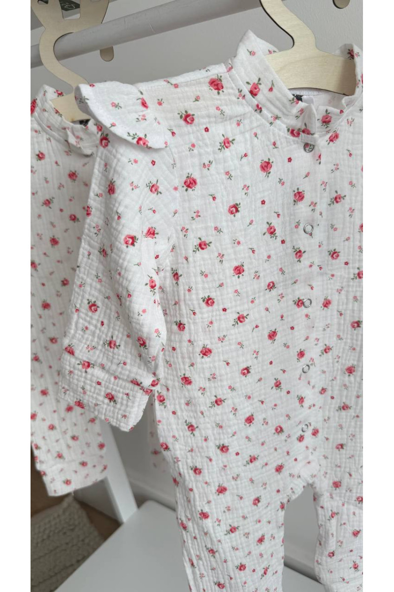 COMBINAISON EN double gaze de coton roses