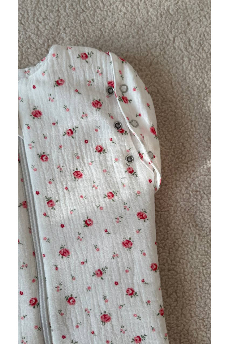 Gigoteuse emmaillotage  bébé TOG 2  en double gaze de coton  imprimé rose – Fait main
