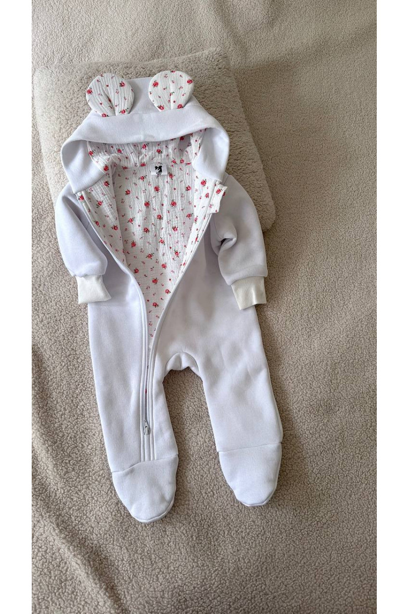 Combinaison en polaire MICKEY avec doublure en mousseline pour bébé fieurs Combinaison en polaire MICKEY avec doublure en mousseline pour bébé fieurs