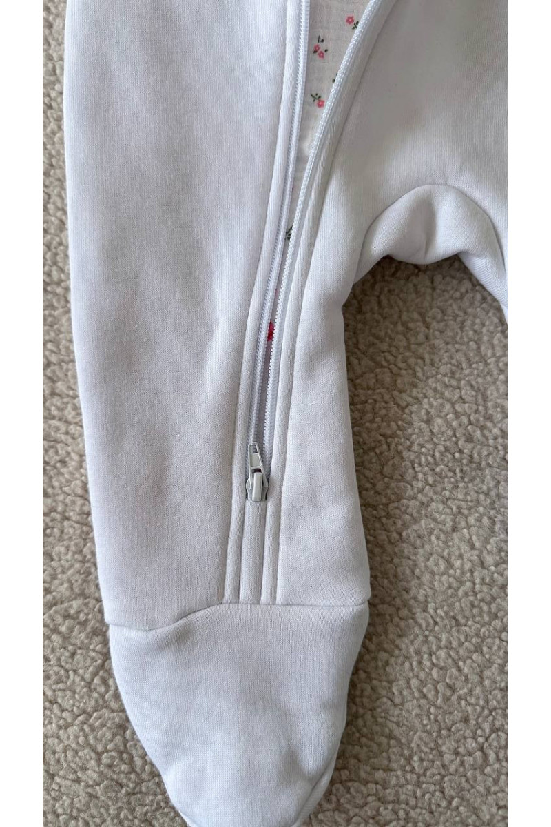 Combinaison en polaire MICKEY avec doublure en mousseline pour bébé fieurs