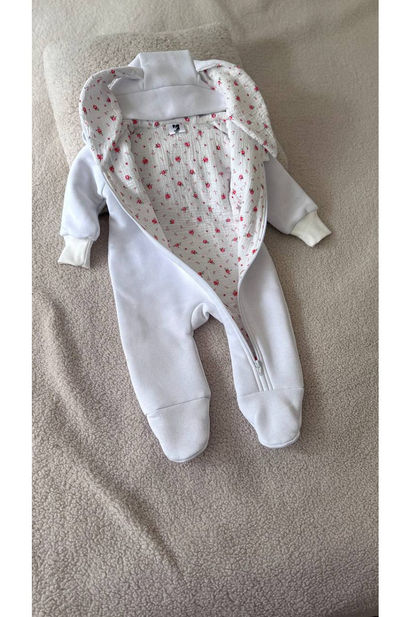 Combinaison en polaire BUNNY avec doublure en mousseline pour bébé fieurs Combinaison en polaire BUNNY avec doublure en mousseline pour bébé fieurs