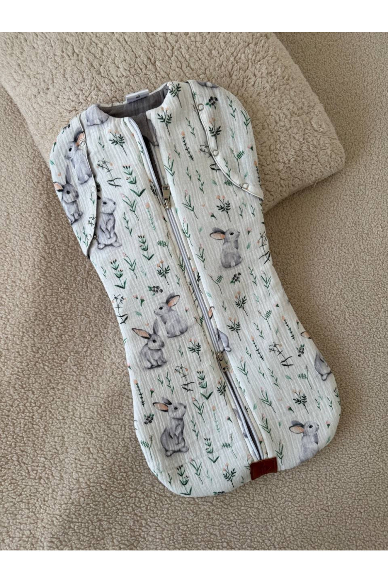 Gigoteuse bébé TOG 2 en double gaze de coton  imprimé lapin – Fait main