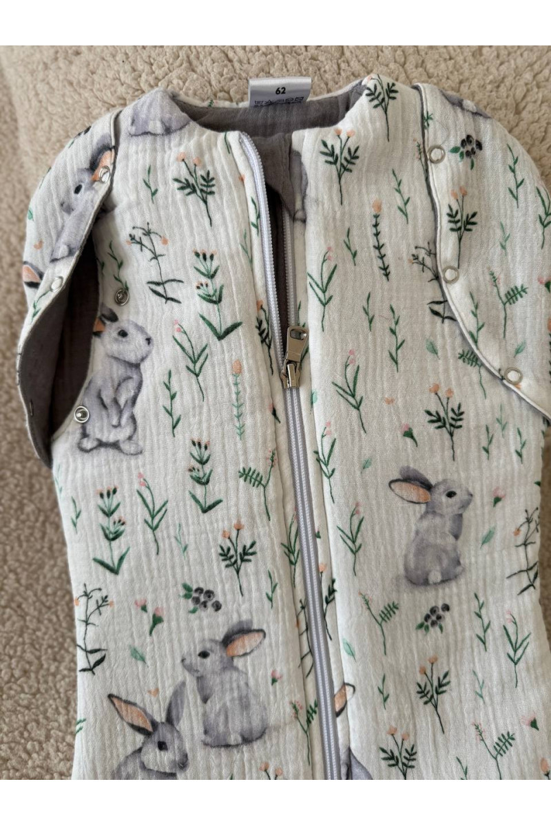 Gigoteuse bébé TOG 2 en double gaze de coton  imprimé lapin – Fait main