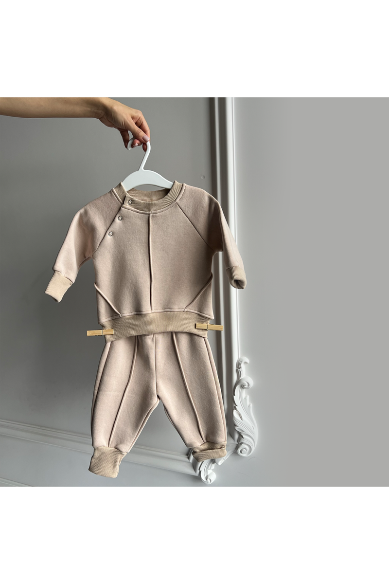 Ensemble pantalon et veste beige 62-86