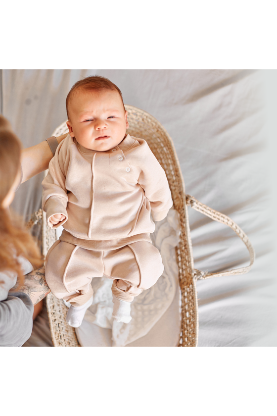 Ensemble pantalon et veste beige 62-86