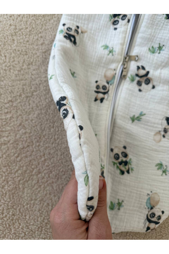 Gigoteuse bébé TOG 2 en double gaze de coton  imprimé panda – Fait main