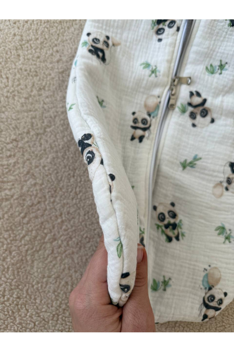 Gigoteuse bébé TOG 2 en double gaze de coton  imprimé panda – Fait main