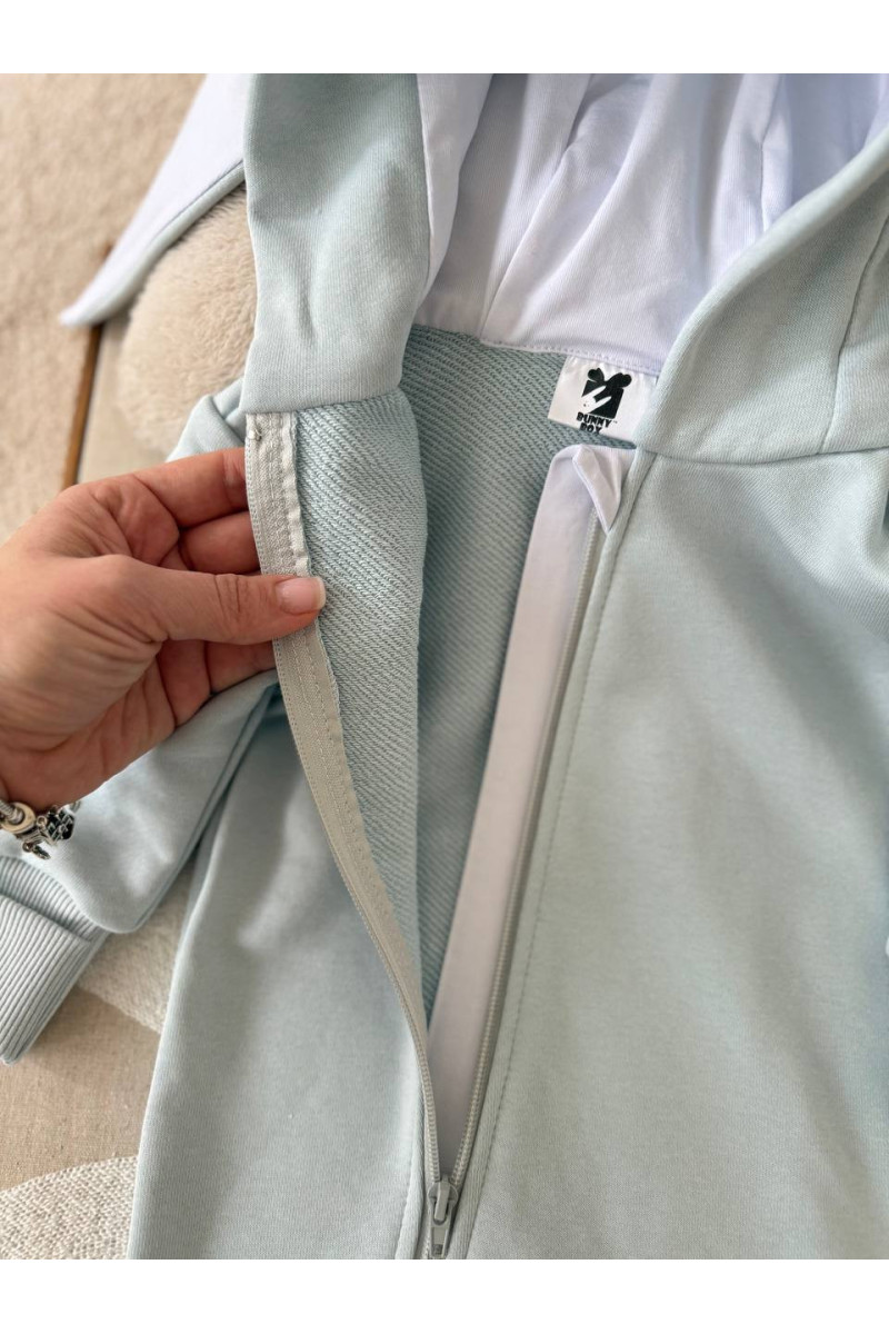 COMBINAISON PILOTE BUNNY bleu turquoise clair 56-98