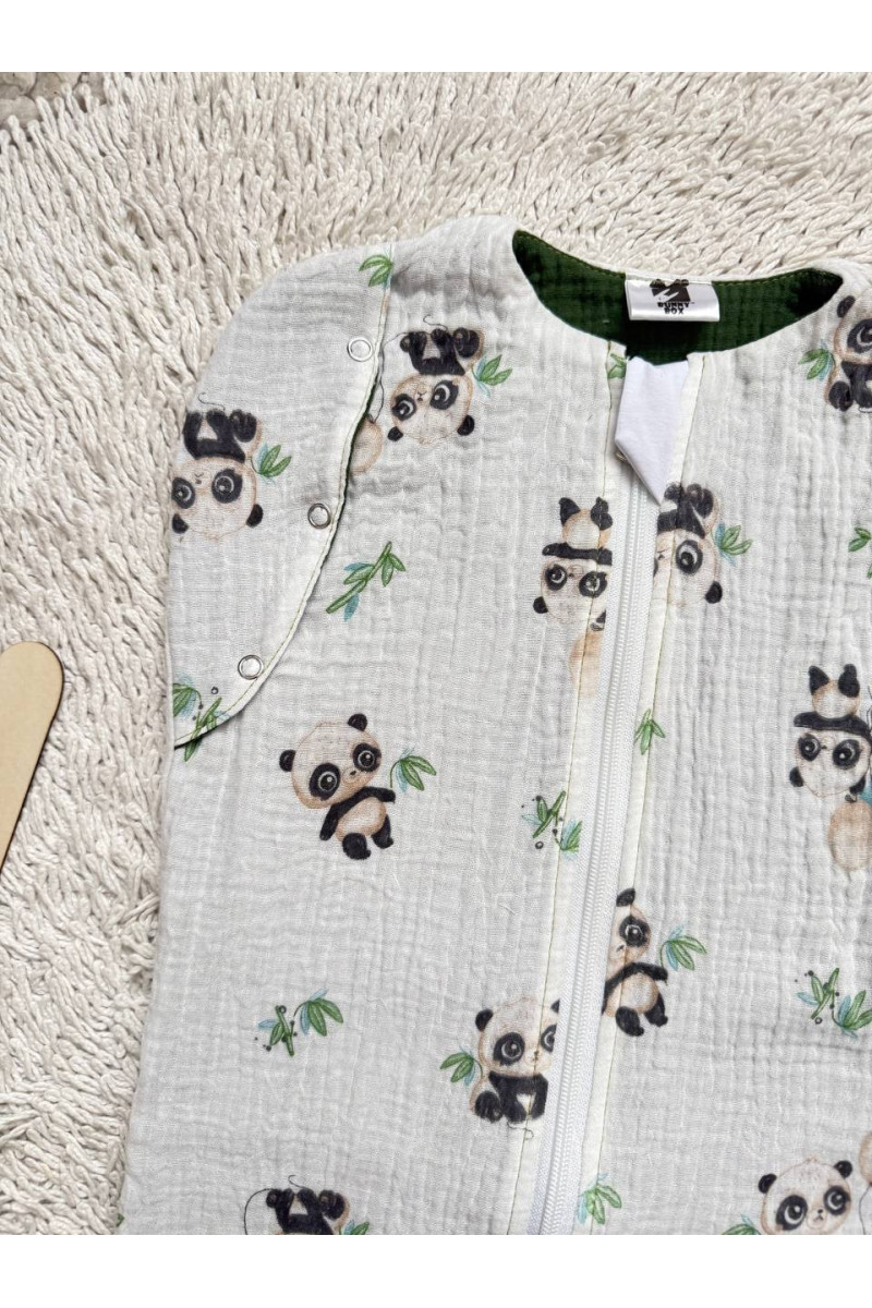 Gigoteuse emmaillotage bébé TOG 1.0 en double gaze de coton  imprimé panda – Fait main