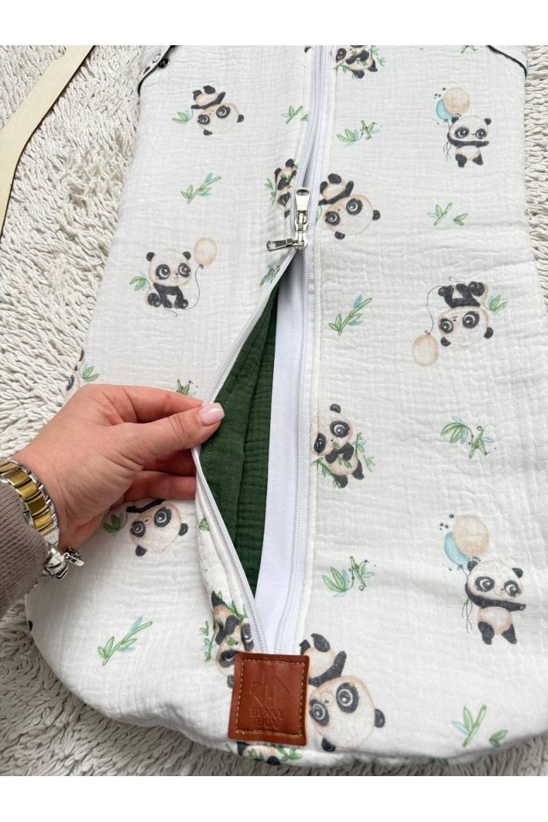 Gigoteuse emmaillotage bébé TOG 2 en double gaze de coton  imprimé panda – Fait main