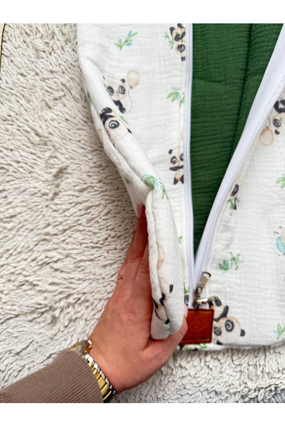 Gigoteuse emmaillotage bébé TOG 2 en double gaze de coton  imprimé panda – Fait main
