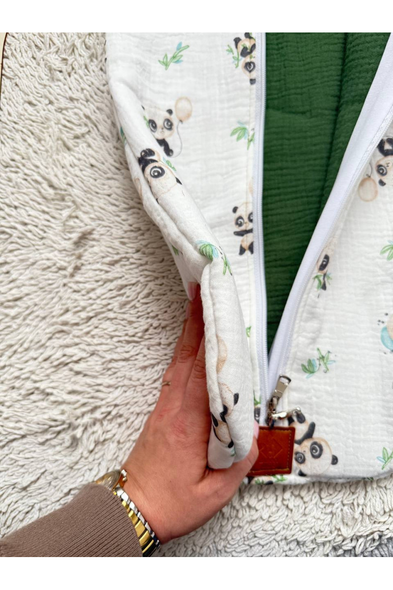 Gigoteuse emmaillotage bébé TOG 2 en double gaze de coton  imprimé panda – Fait main