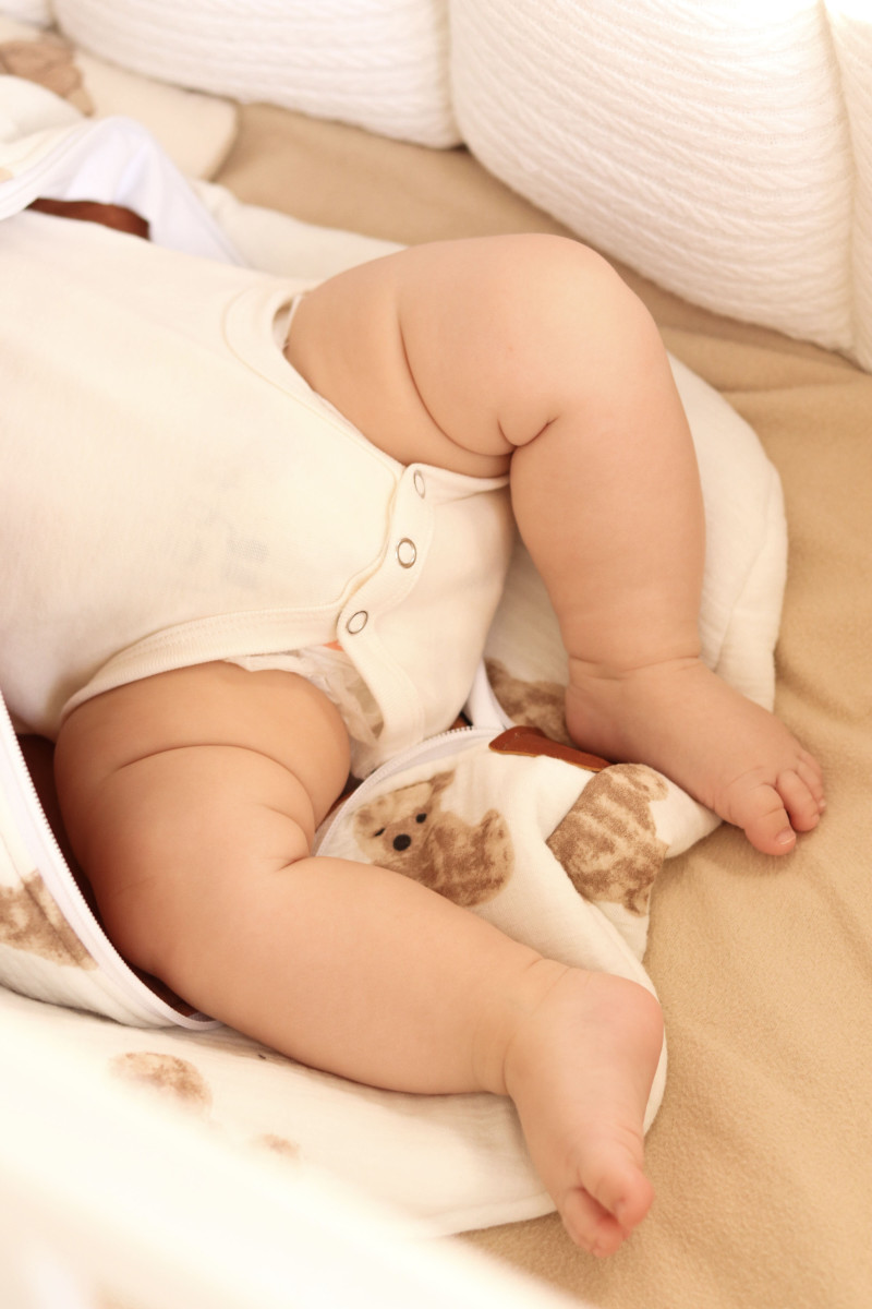 Gigoteuse emmaillotage  bébé TOG 2  en double gaze de coton  imprimé oursons – Fait main