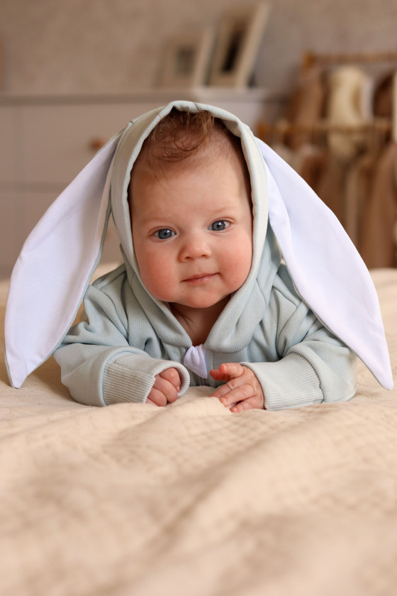 COMBINAISON PILOTE BUNNY bleu turquoise clair 56-98