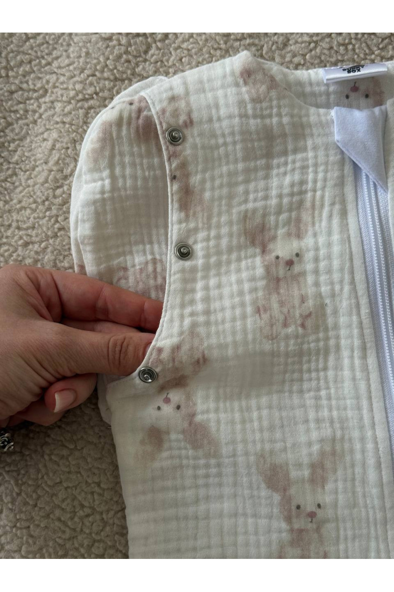 Gigoteuse emmaillotage bébé TOG 1.0 en double gaze de coton  imprimé lapin – Fait main