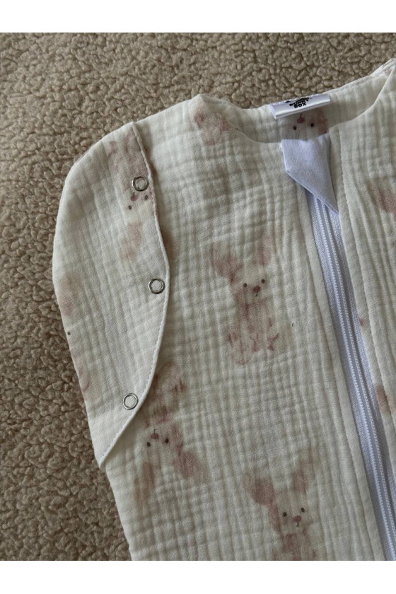 Gigoteuse emmaillotage bébé TOG 1.0 en double gaze de coton  imprimé lapin – Fait main