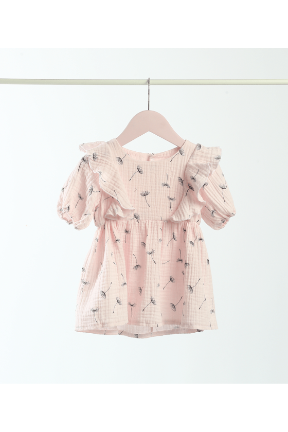 ROBE EN MOUSSELINE ROSE