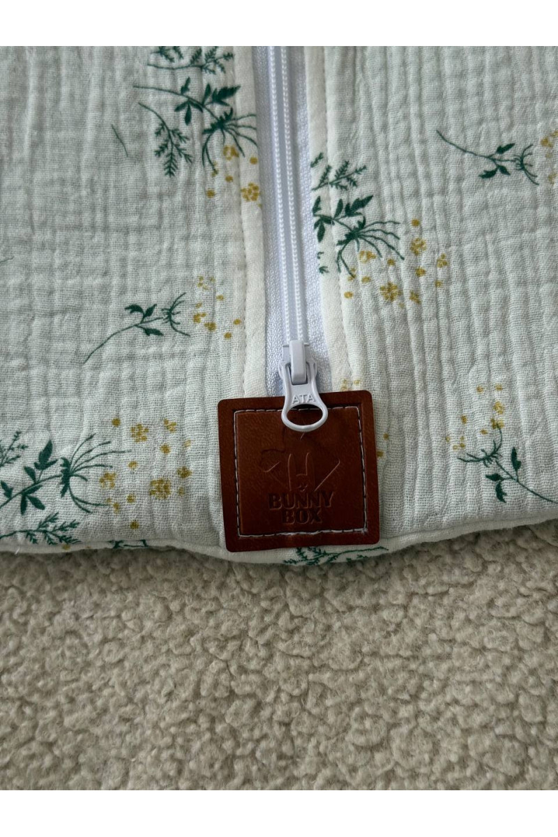 Gigoteuse emmaillotage bébé TOG 1.0 en double gaze de coton  imprimé fleurs vertes – Fait main