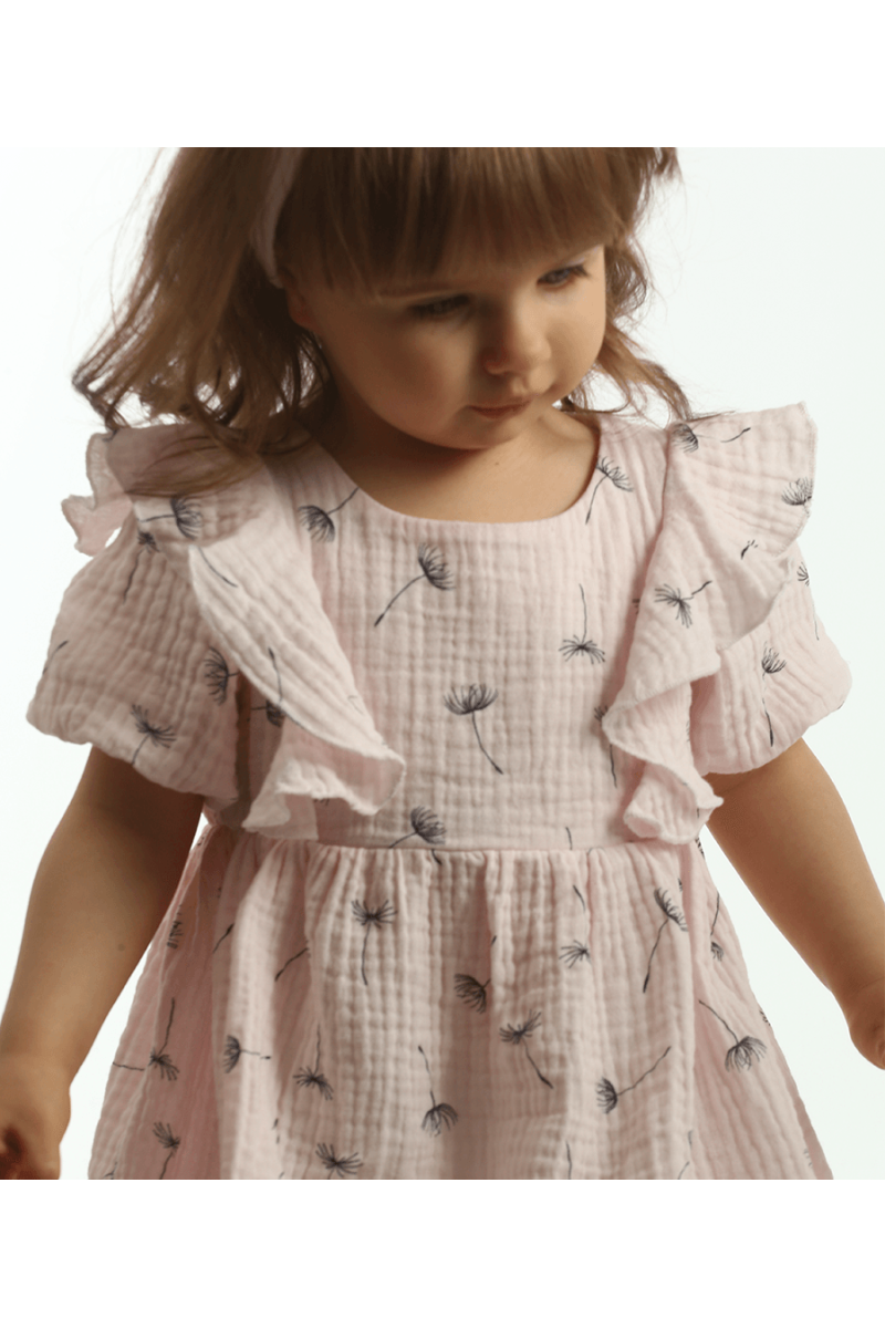 ROBE EN MOUSSELINE ROSE