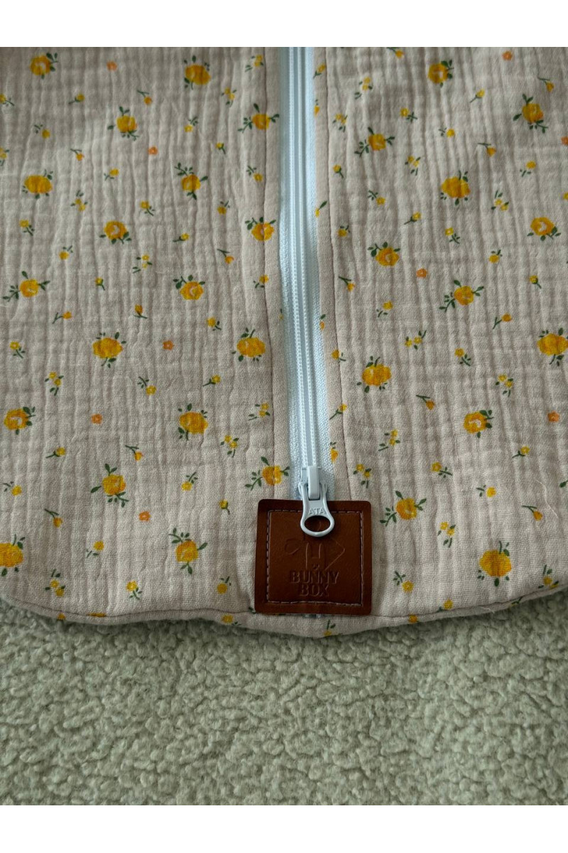 Gigoteuse emmaillotage bébé TOG 1.0 en double gaze de coton  imprimé fleurs en rose – Fait main