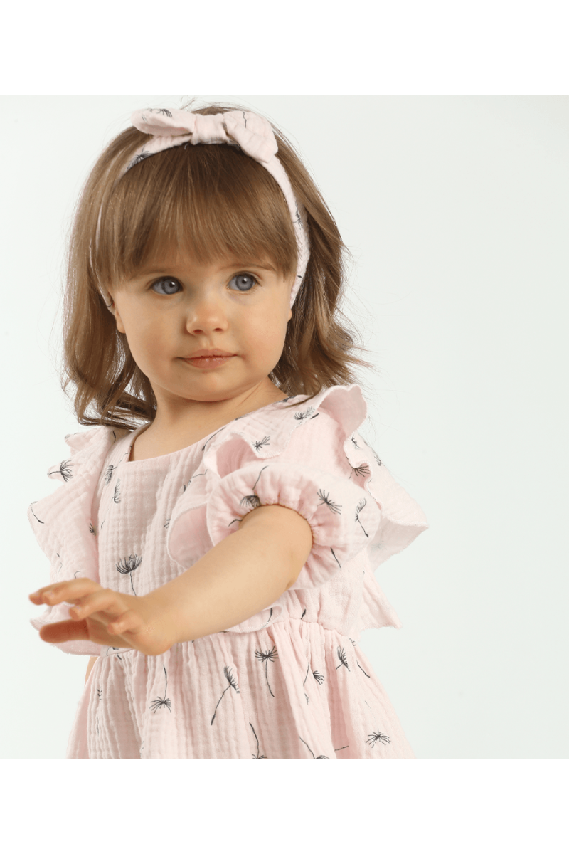 ROBE EN MOUSSELINE ROSE