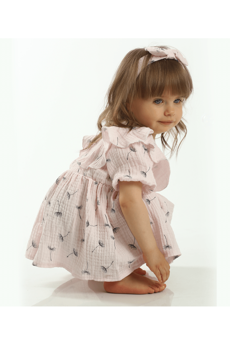 ROBE EN MOUSSELINE ROSE