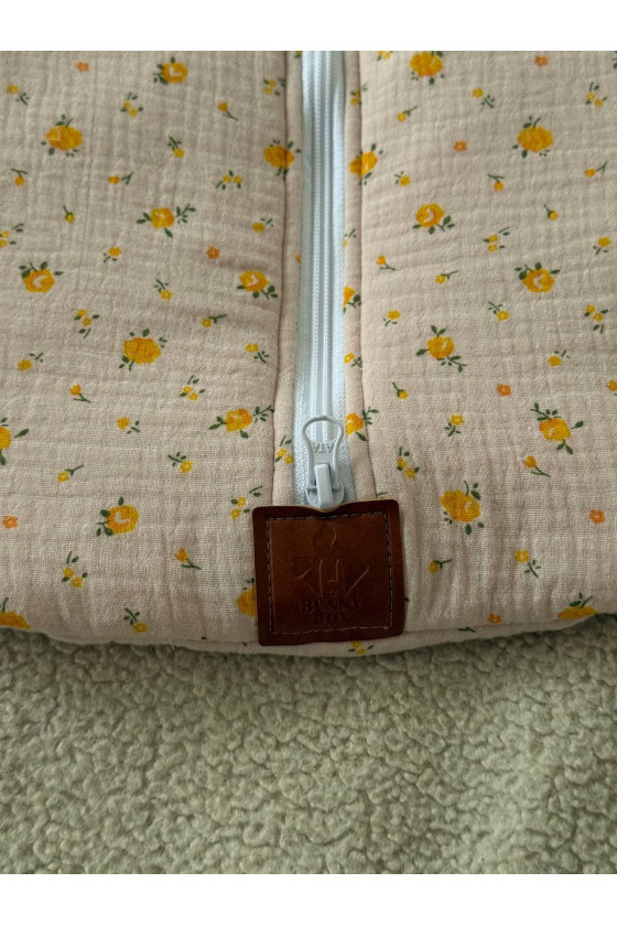 Gigoteuse emmaillotage  bébé TOG 2 en double gaze de coton  imprimé  fleurs en rose – Fait main