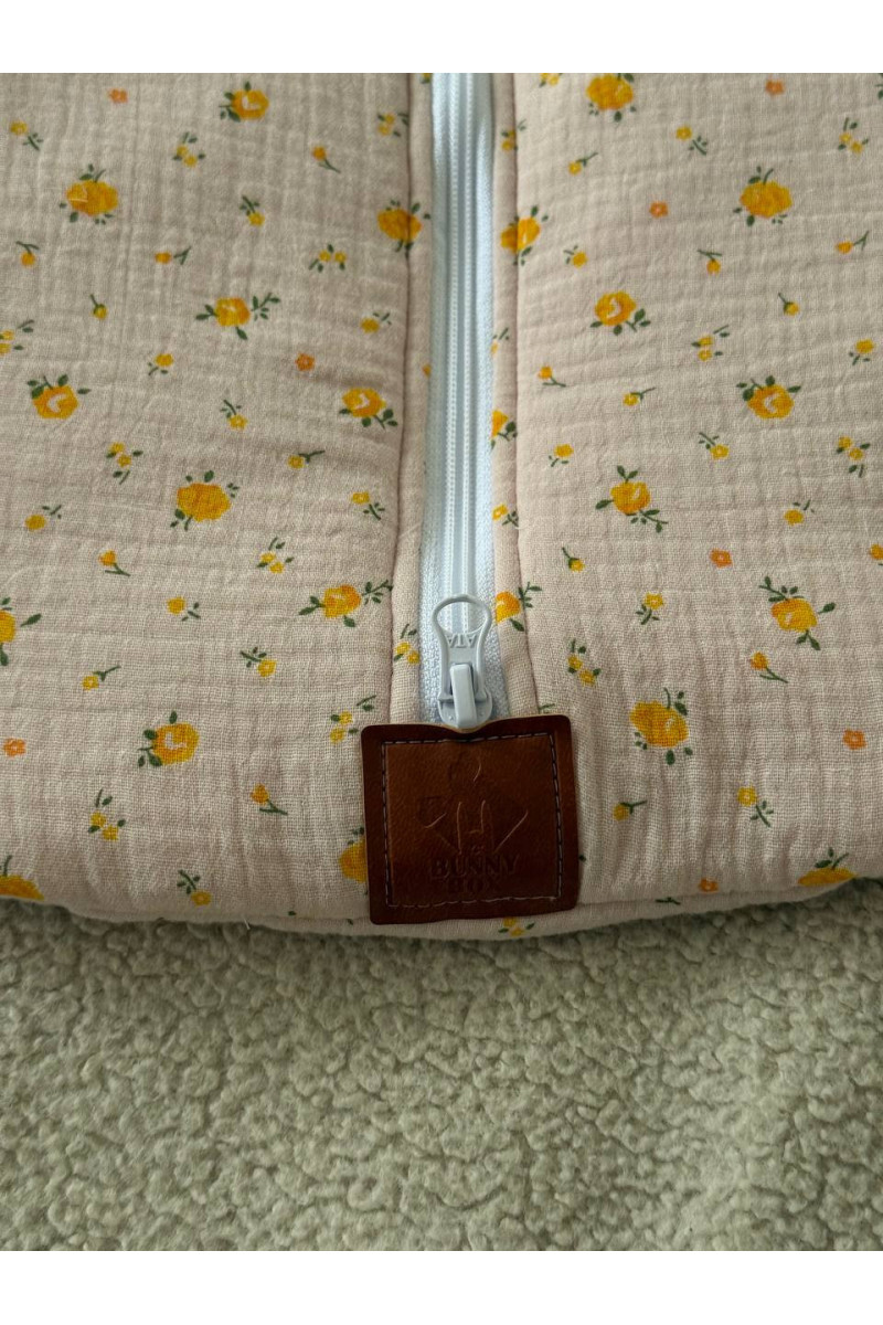 Gigoteuse emmaillotage  bébé TOG 2 en double gaze de coton  imprimé  fleurs en rose – Fait main