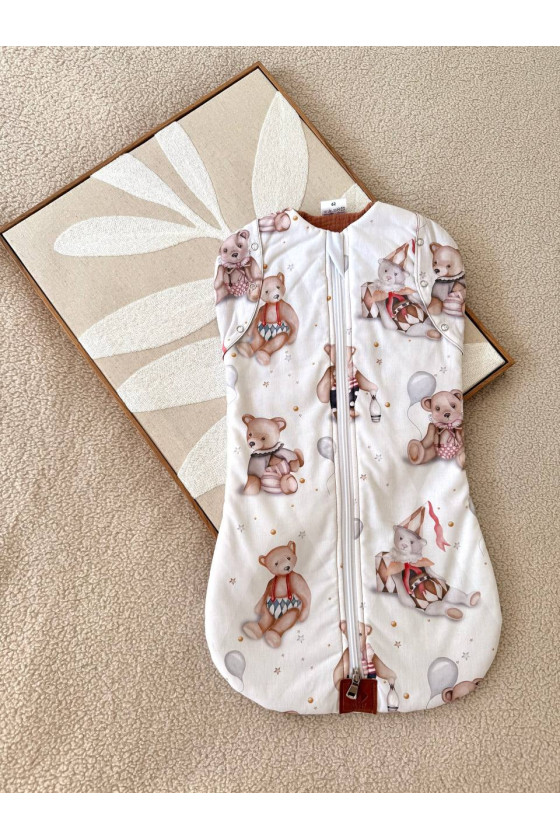 Gigoteuse emmaillotage  bébé TOG 2  imprimé oursons – Fait main