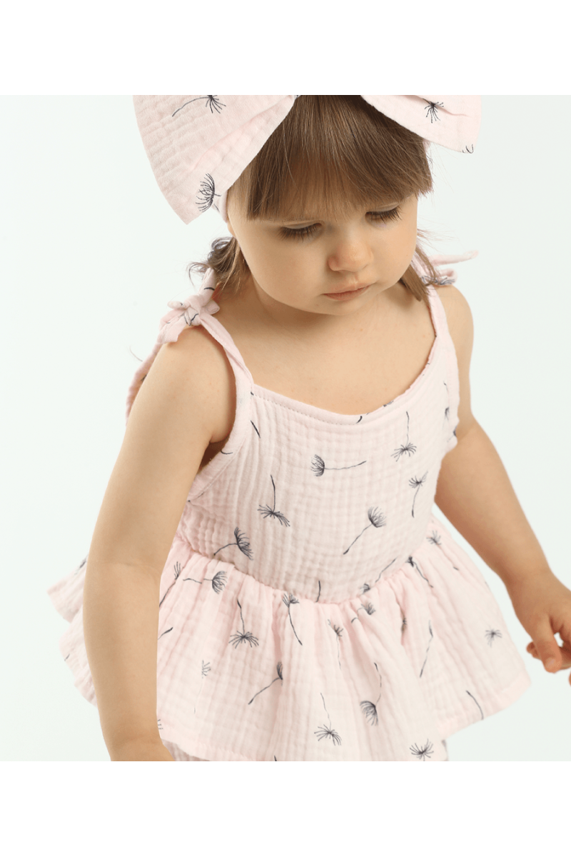 SALOPETTE EN MOUSSELINE ROSE