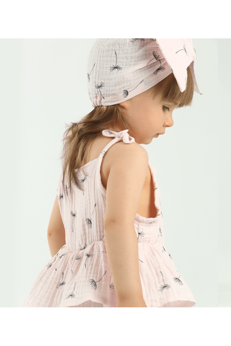 SALOPETTE EN MOUSSELINE ROSE