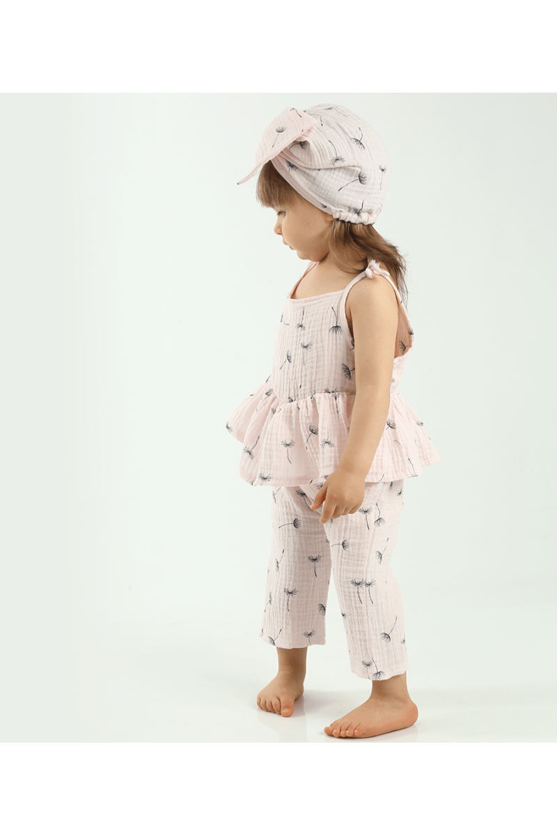 SALOPETTE EN MOUSSELINE ROSE