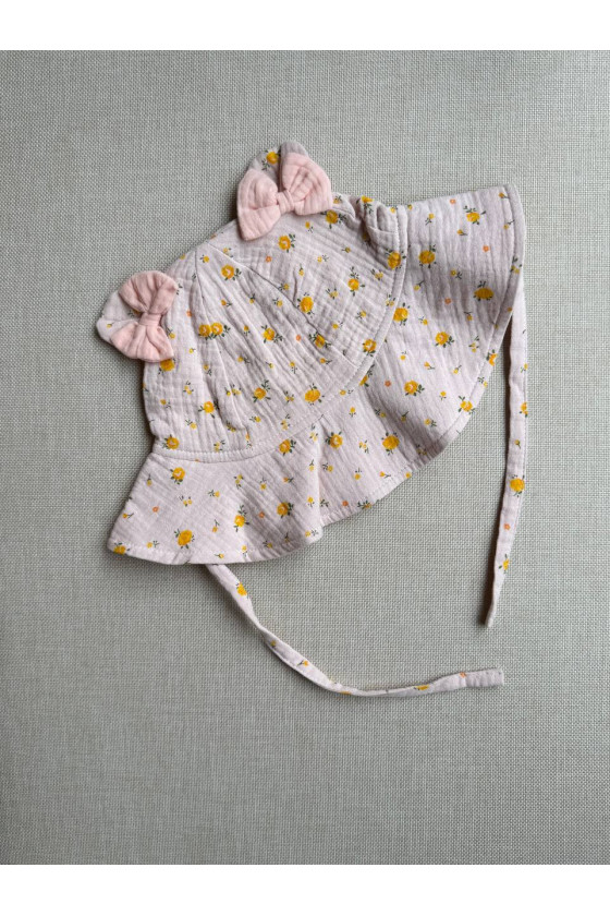 Bob bébé & enfant en gaze de  coton 100 %  imprimé fleur rose