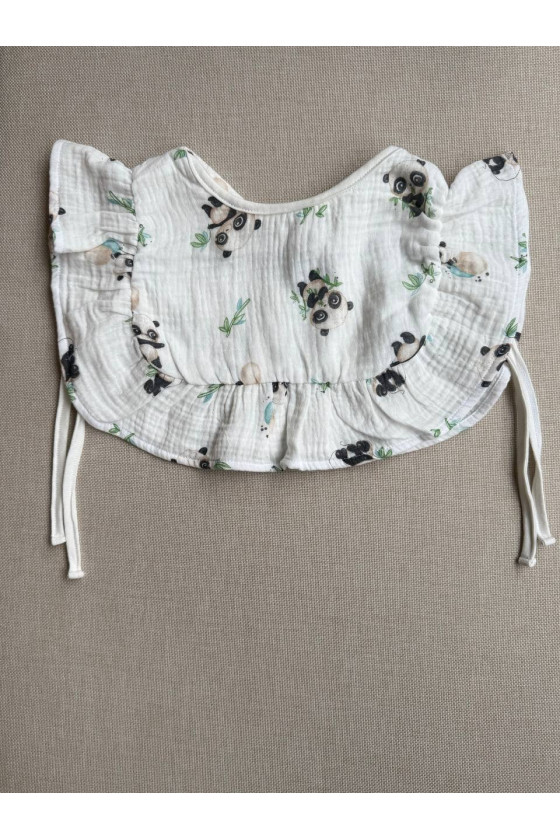 Bavoir double face en gaze de coton (en mousseline de coton) panda