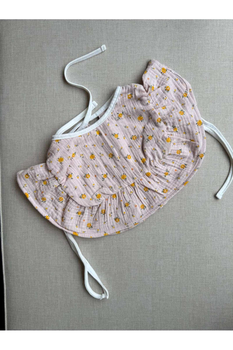 Bavoir double face en gaze de coton (en mousseline de coton) fieur