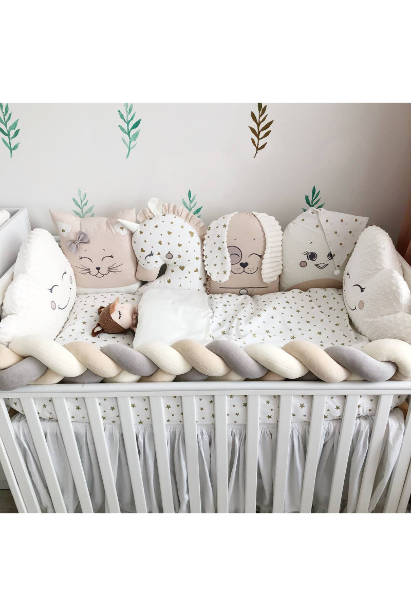 Ensemble de lit pour bébé avec coussins en forme d’animaux Ensemble de lit pour bébé avec coussins en forme d’animaux