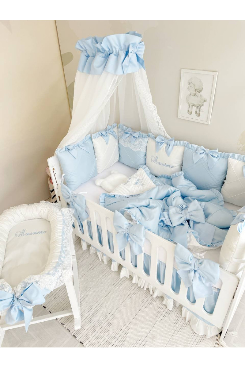 Linge de lit pour bébé avec bordures douces et accessoires
