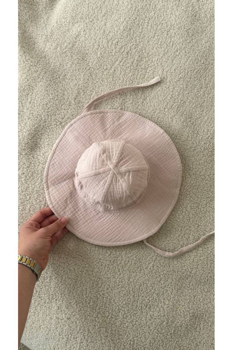 Bob bébé & enfant en gaze de coton 100 % rose poudré – liens à nouer, chapeau d’été léger Bob bébé & enfant en gaze de coton 100 % rose poudré – liens à nouer, chapeau d’été léger