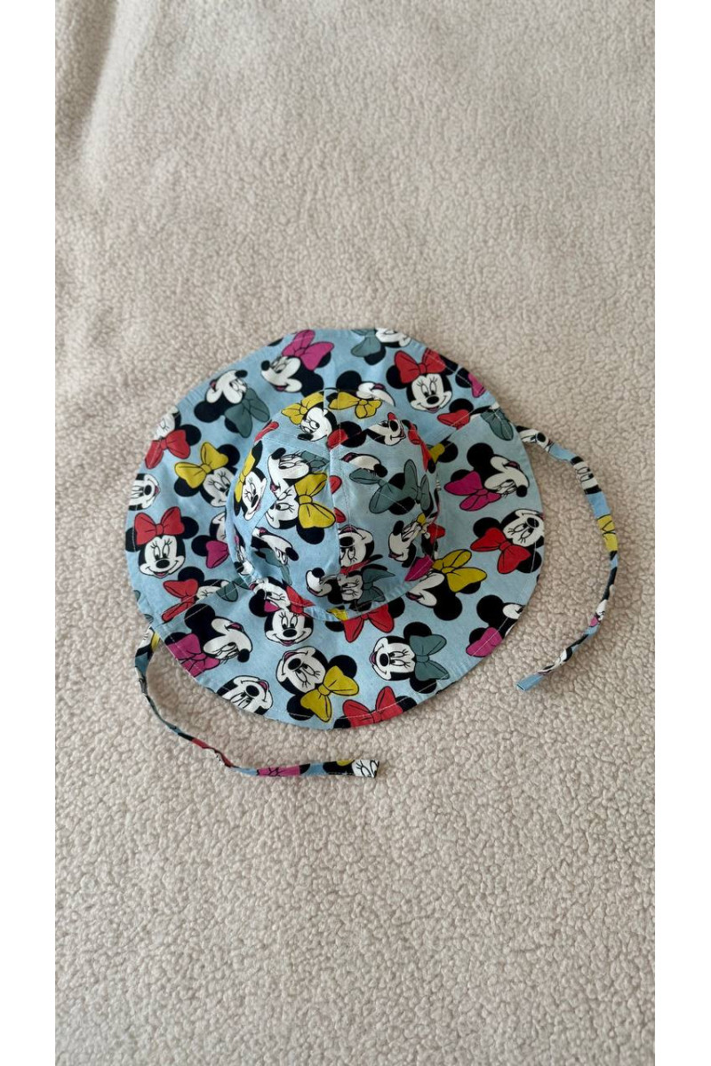 Bob bébé & enfant en  coton 100 % imprimé minne mouse – liens à nouer, chapeau d’été léger