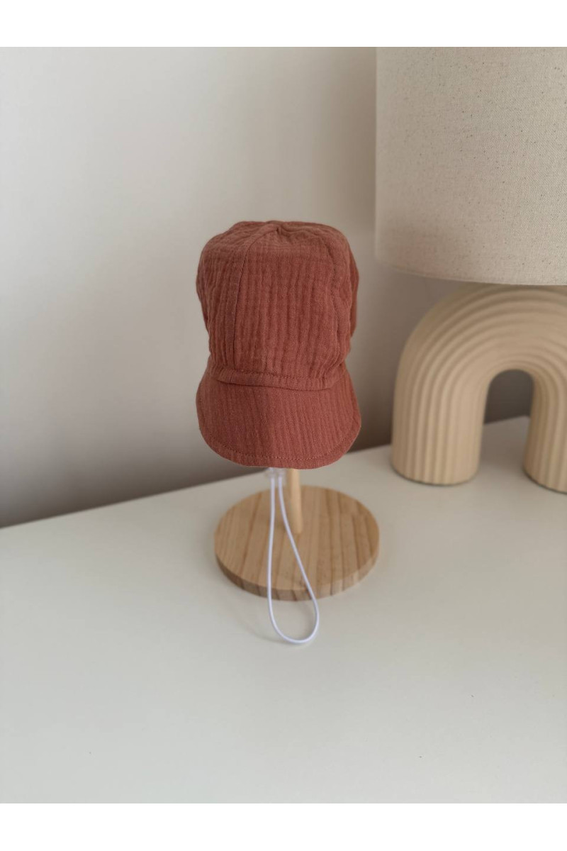 Casquettes bébé & enfant en  coton 100 %  coloris  marron– liens à nouer, chapeau d’été léger
